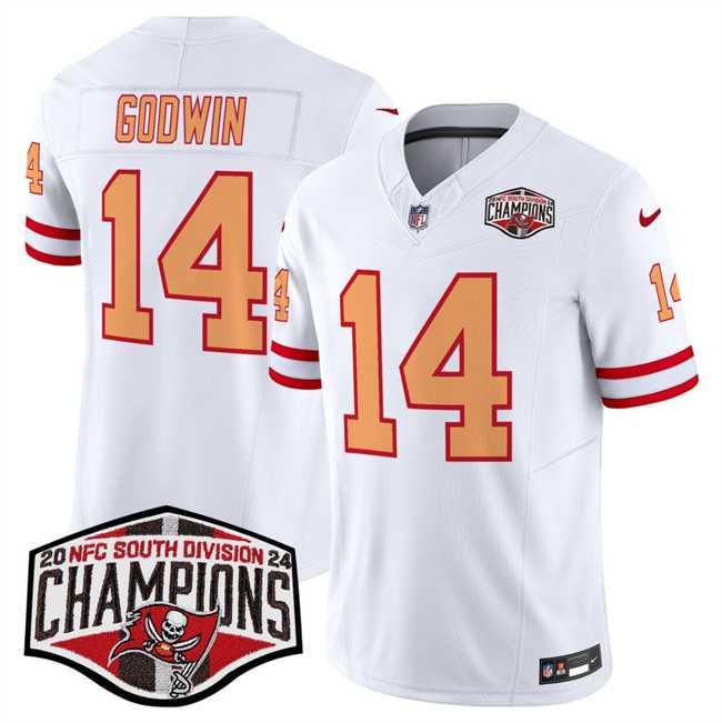 Men%27s Tampa Bay Buccaneers #14 Chris Godwin White F.U.S.E. 2024 NFC South Champions Limited Stitched Jersey->tampa bay buccaneers->NFL Jersey